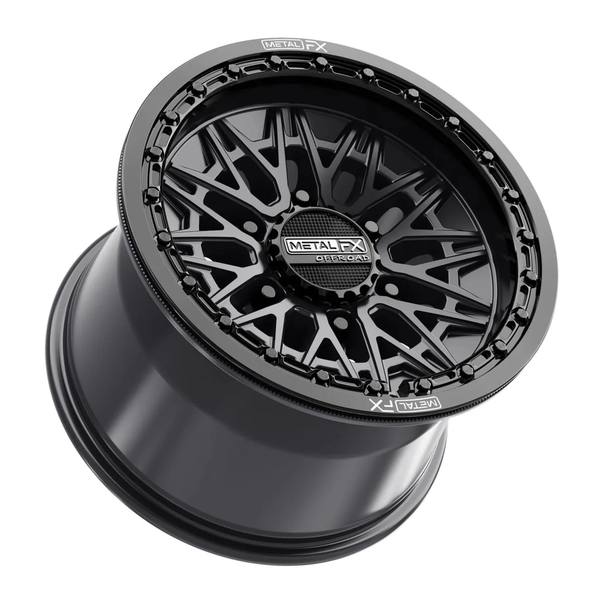 MetalFX Alpha 6R Beadlock - Satin Black w/ Gloss Black Ring - Image 4