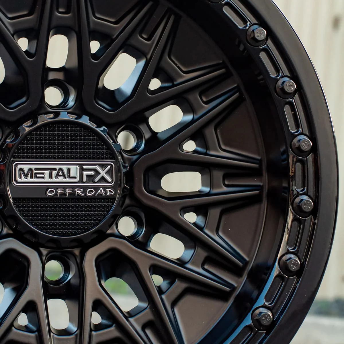 MetalFX Alpha 6R Beadlock - Satin Black w/ Gloss Black Ring - Image 6