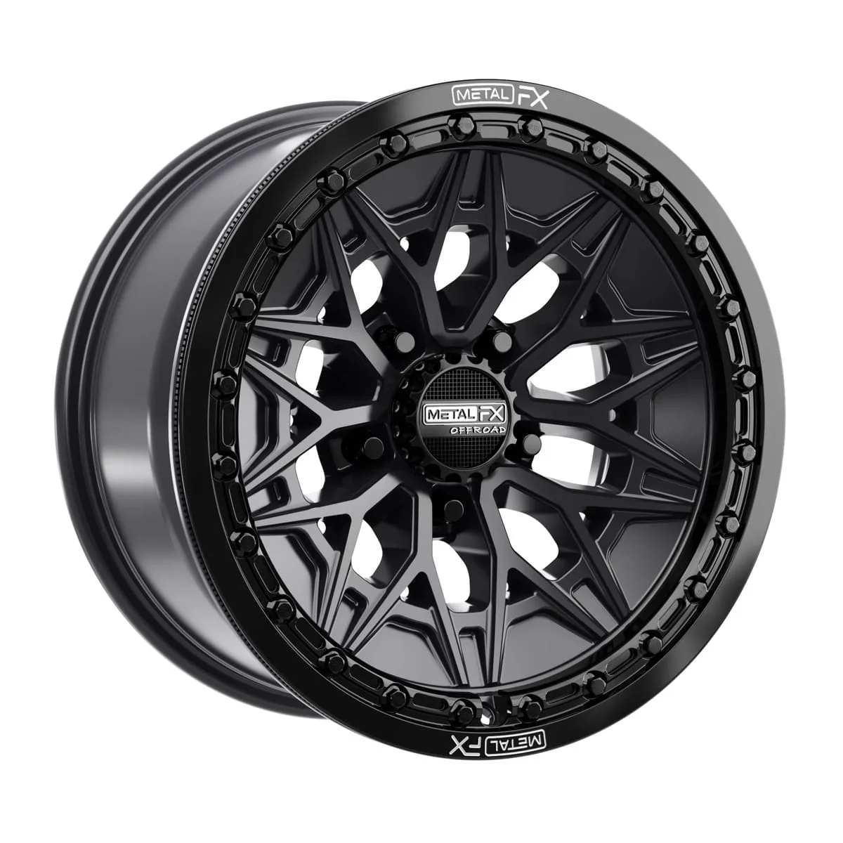 MetalFX Alpha R Beadlock - Satin Black w/ Gloss Black Ring - Image 3