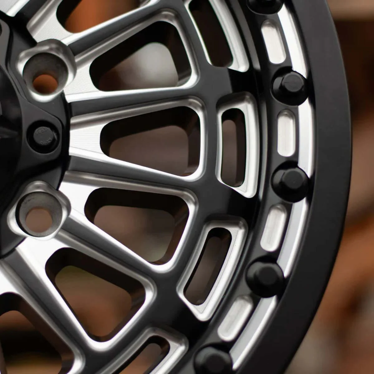 MetalFX Delta 6R UTV Beadlock Wheel Kit - Satin Black Contrast Cut - Image 8