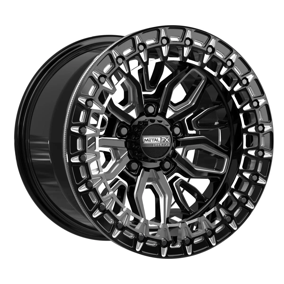 MetalFX Mayhem R Beadlock - Gloss Black Contrast Cut - Image 3