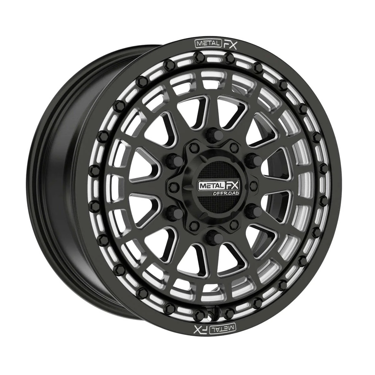 MetalFX Outlaw 6R Beadlock Satin Black Contrast Cut