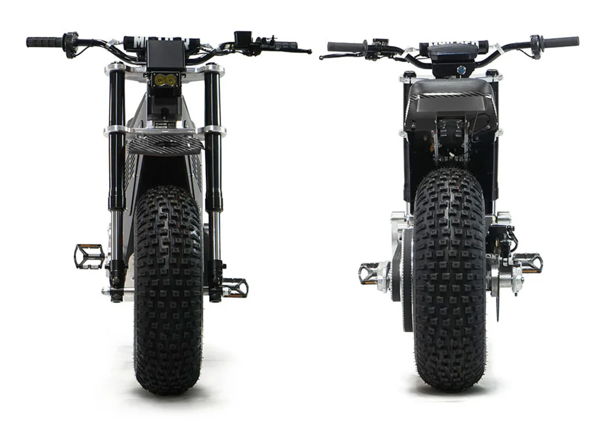 Mini RCR F2 Two Wheeler Electric Bike Blue W/ Black Carbon Fenders - Image 4
