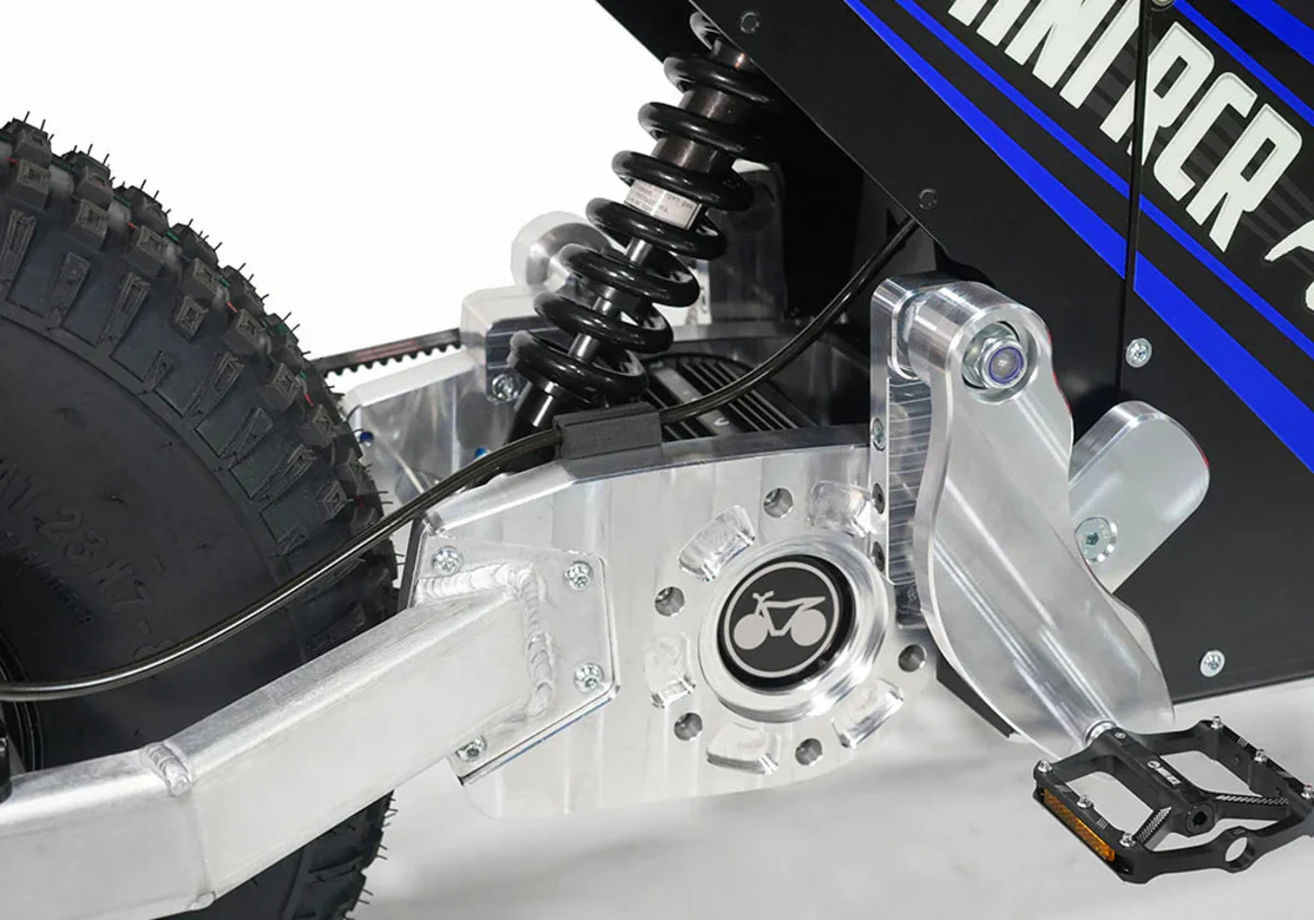 Mini RCR F2 Two Wheeler Electric Bike Blue W/ Black Carbon Fenders - Image 8