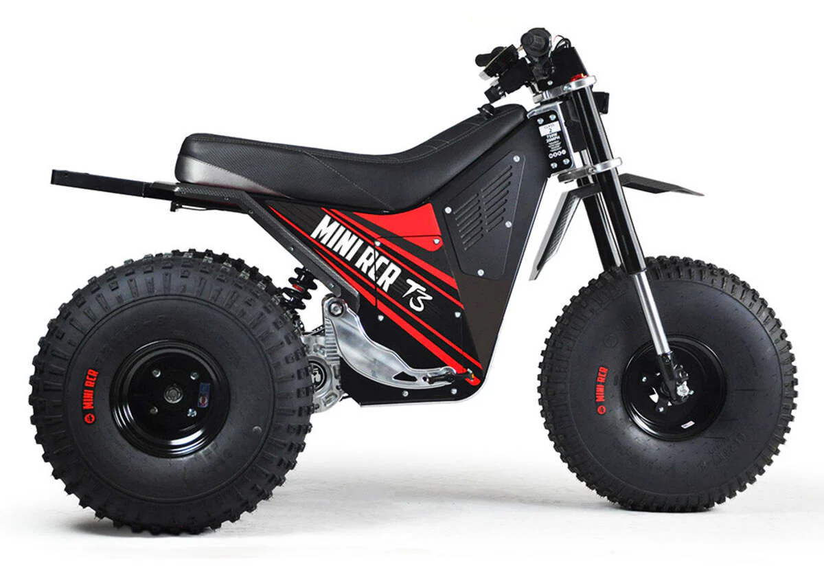 Mini RCR T3 Three Wheeler Electric Bike Red W/ Black Carbon Fenders - Image 19