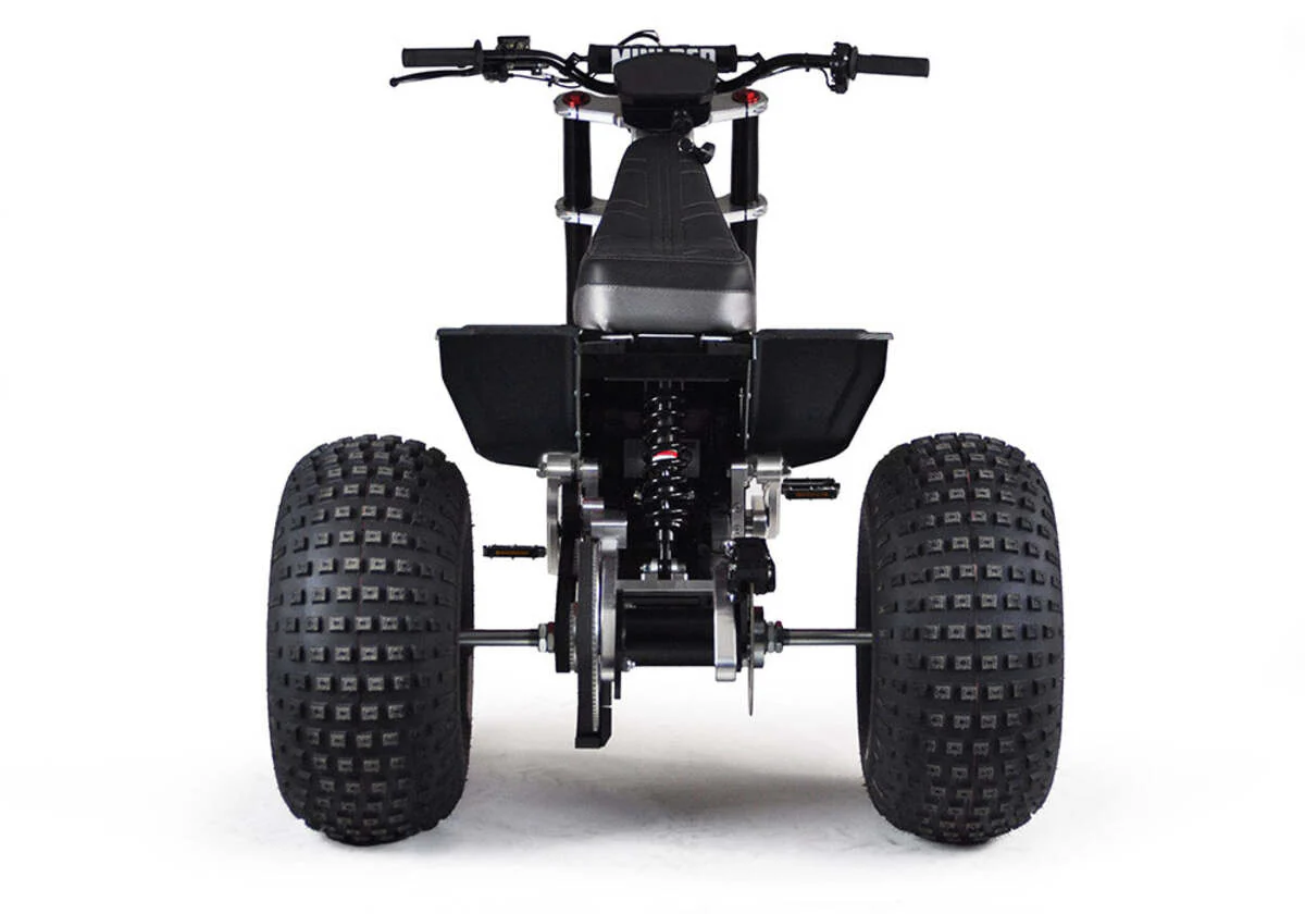 Mini RCR T3 Three Wheeler Electric Bike Red W/ Black Carbon Fenders - Image 4