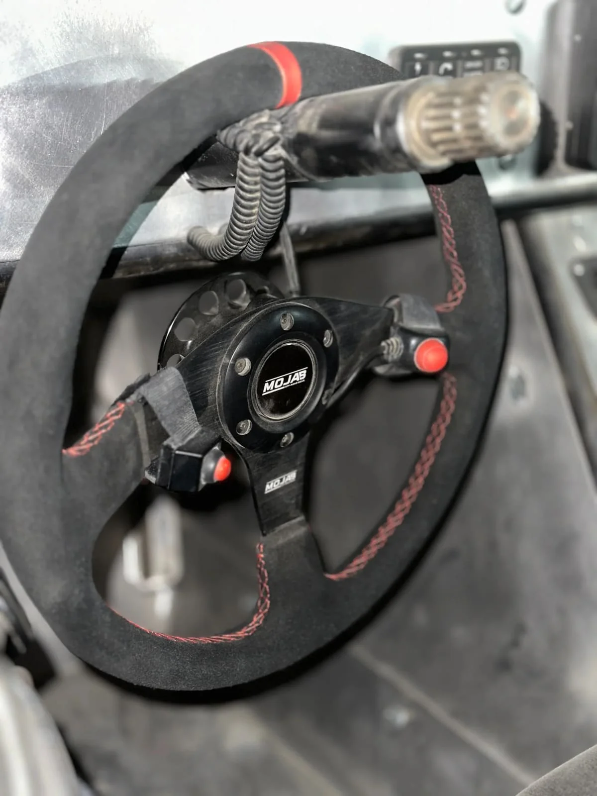 Mojab Off-Road 13.5" Flat Leather/Suede Steering Wheel - Image 5