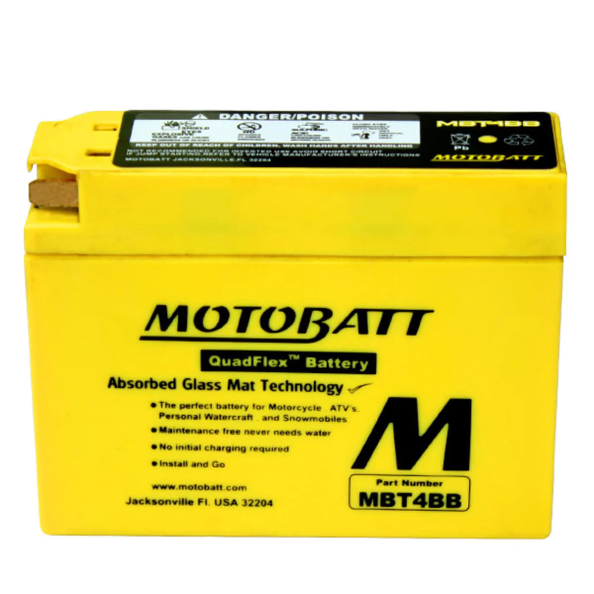 Motobatt 12V AGM Battery - MBT4BB - Image 2