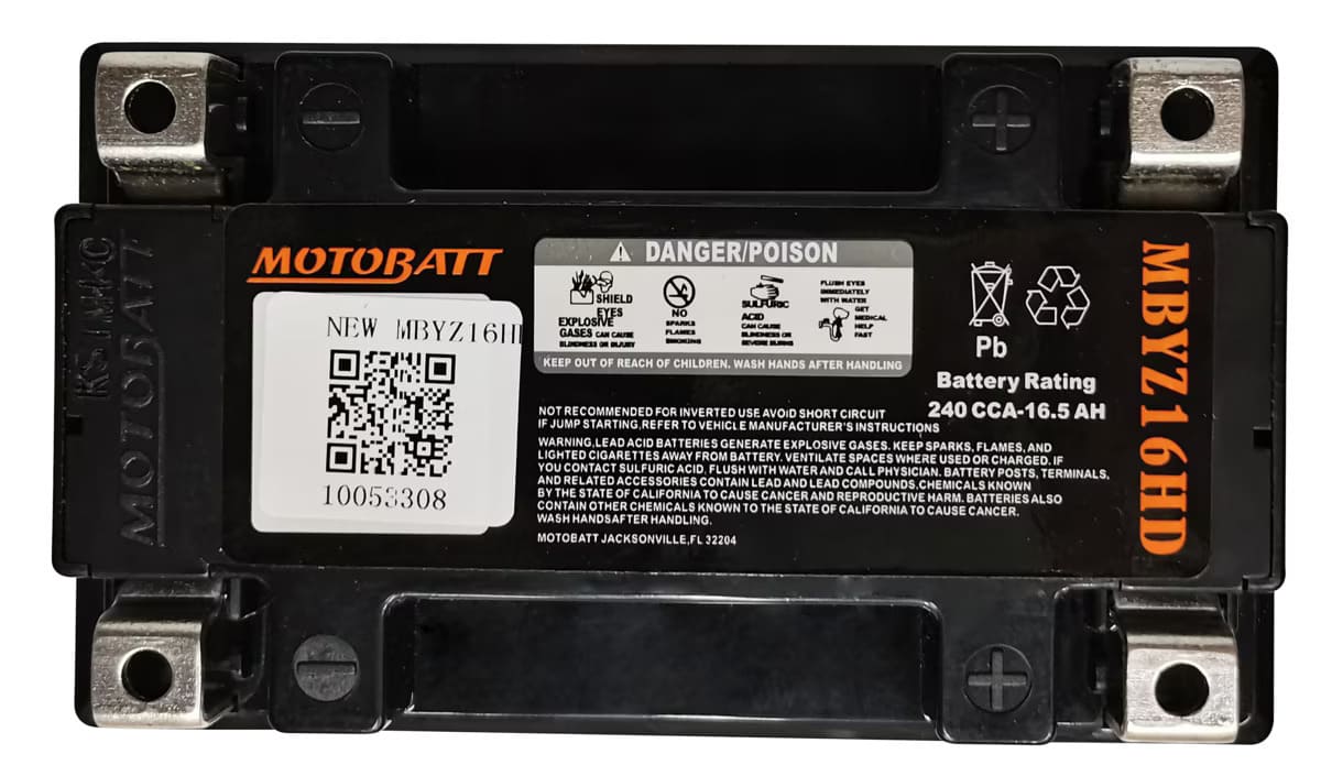 Motobatt 12V AGM Battery - MBYZ16HD - Image 4