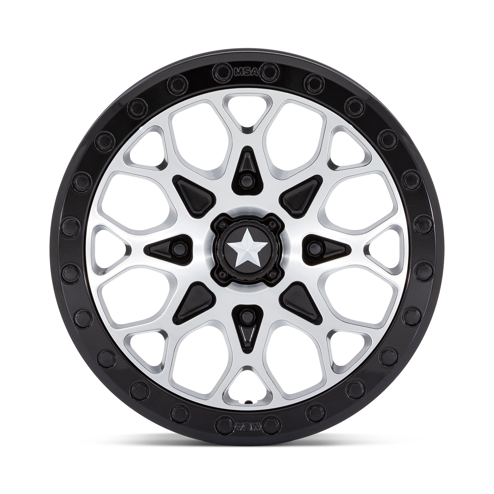 MSA M48 Portal Beadlock - Gloss Black Machined w/ Gloss Black Ring - Image 3