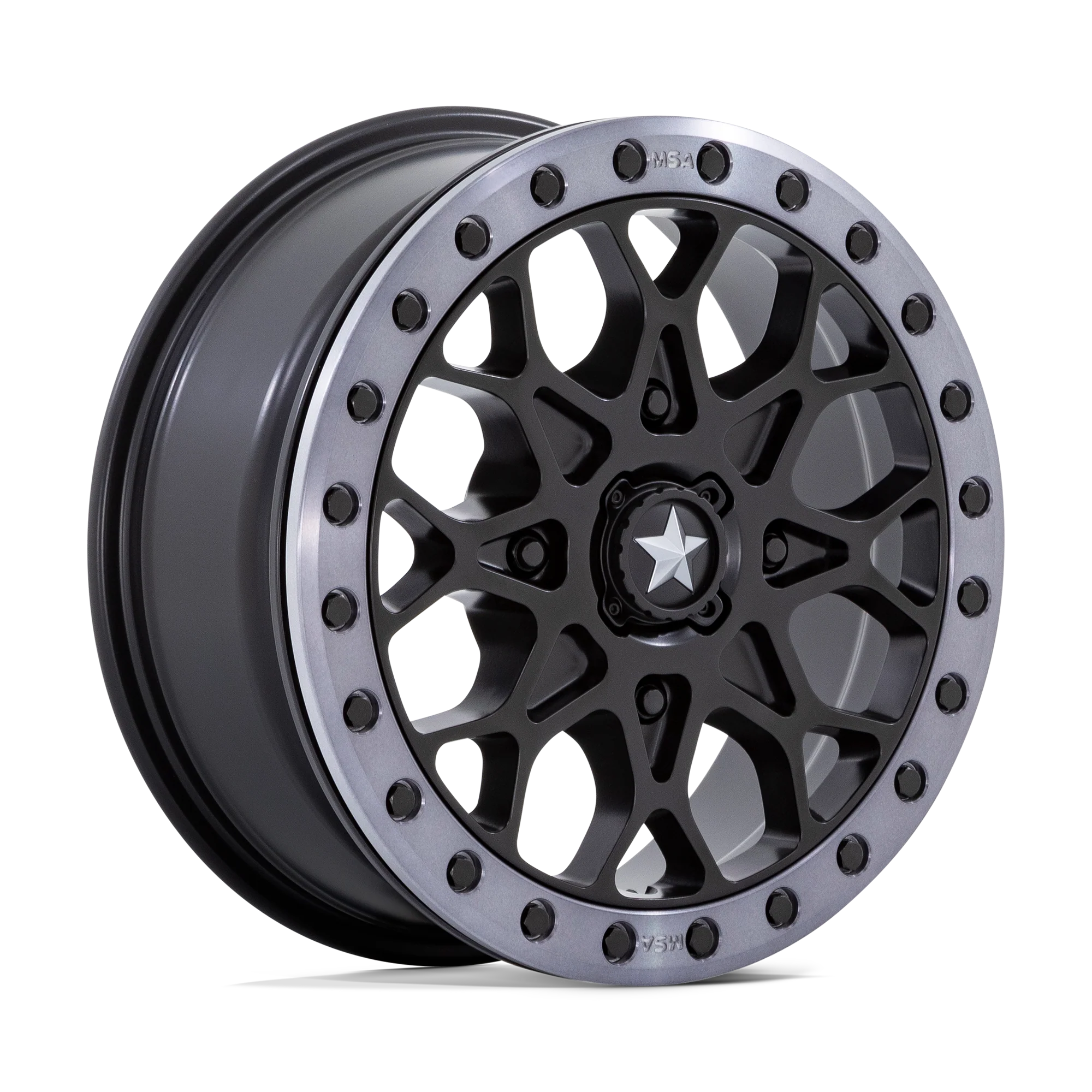 MSA M48 Portal Beadlock - Satin Black w/ Gray Tint Ring