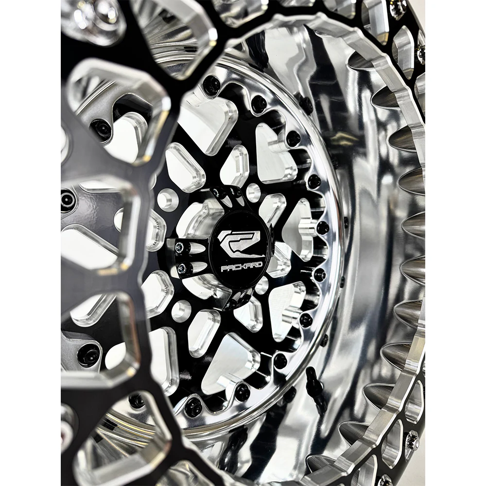 Packard Performance V2 Super Star FF Forged Polished Beadlock Wheel - Gloss Black - Image 3