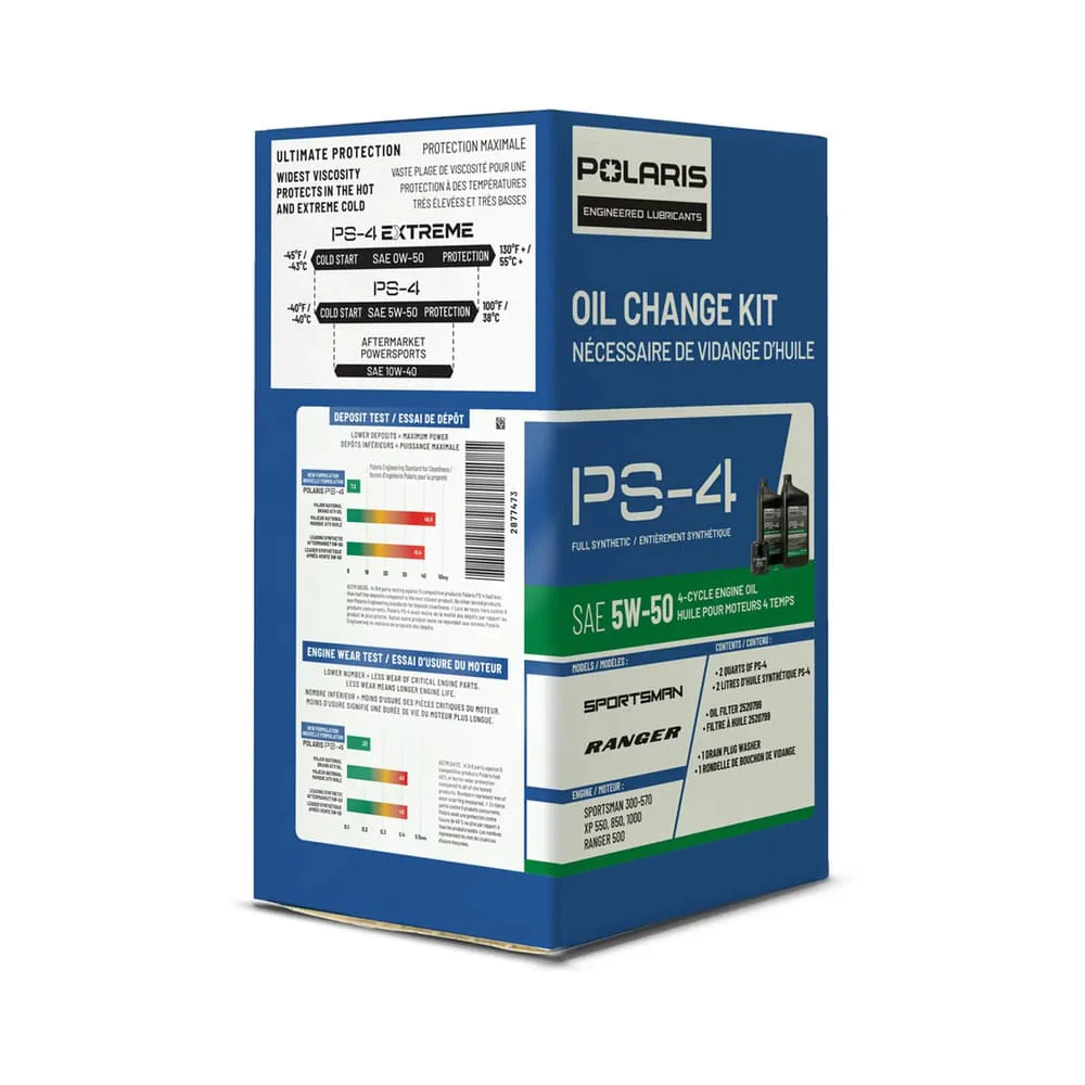 Polaris Full Synthetic Oil Change Kit - 1 Oil Filter & 2 Quarts of PS-4 Engine Oil - Image 3