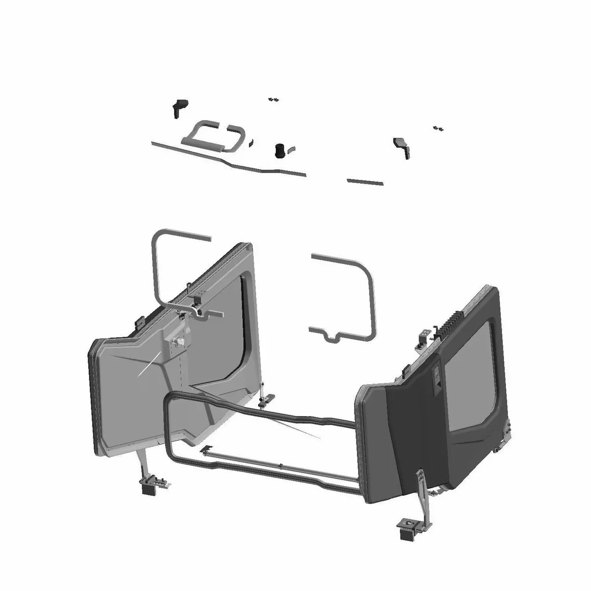Polaris Ranger Crew SP 570 Rear Manual Crank Window Doors - Set of 2 - Image 4
