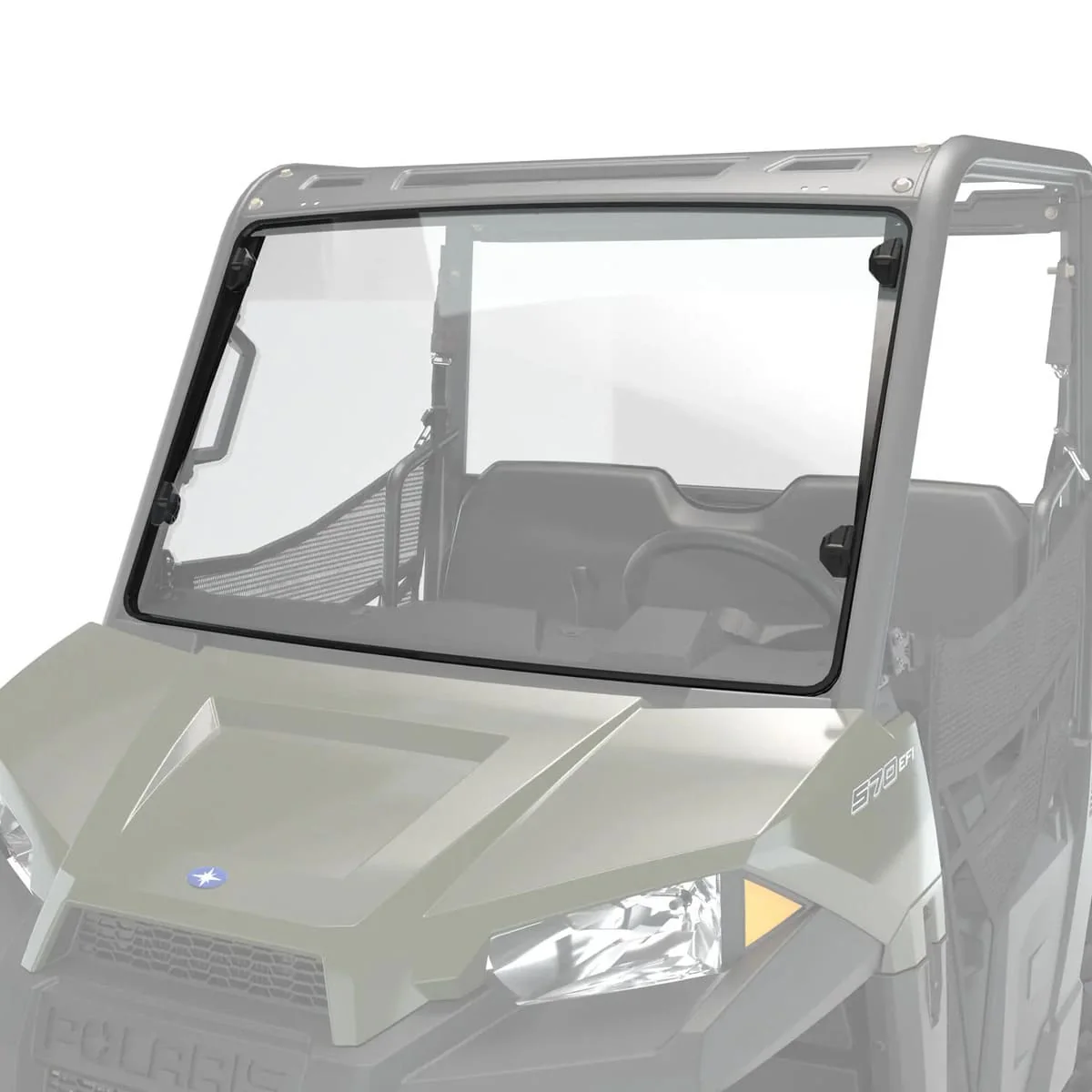 Polaris Ranger SP 570 Lock & Ride Hard Coat Poly Full Windshield - Image 2
