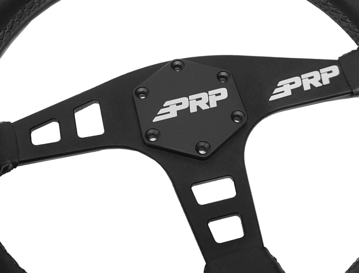 PRP Flat Leather Steering Wheel - Image 4