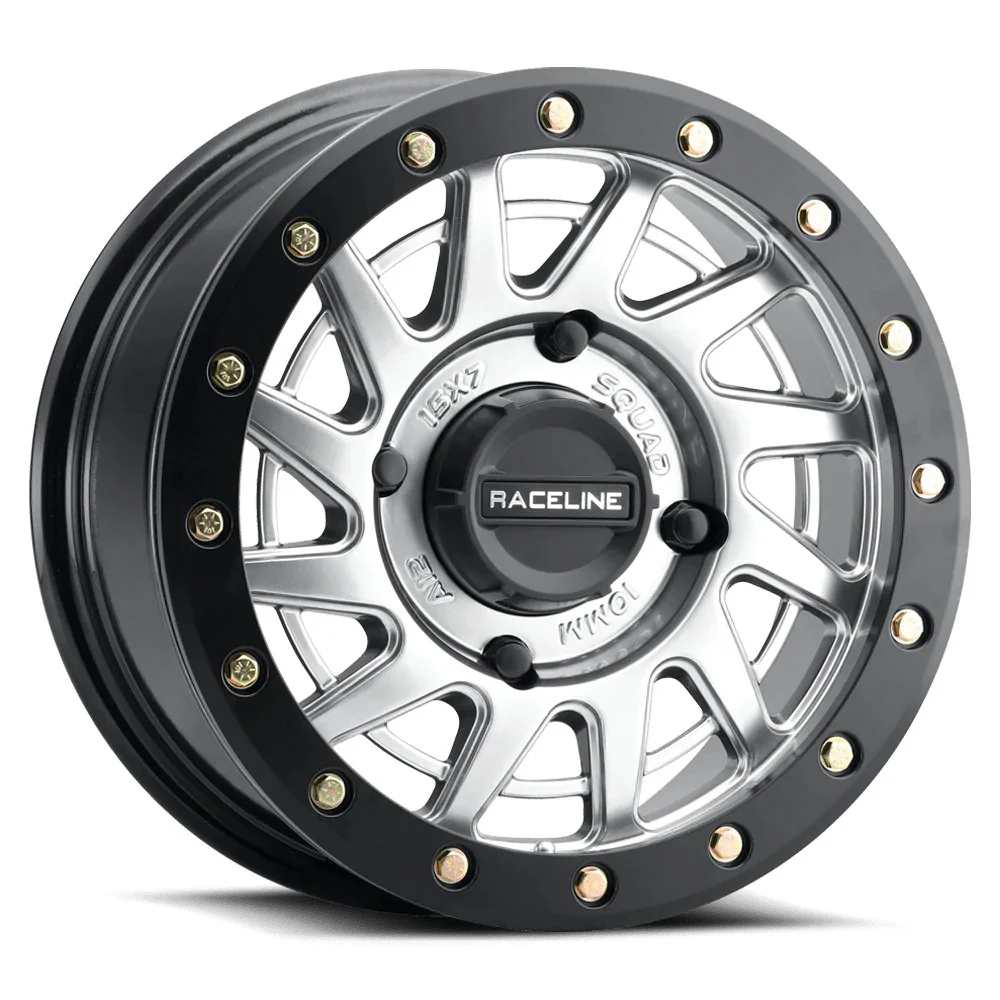 Raceline A12 Squad Hyper Silver Beadlock & Maxxis Roxxzilla Radial Wheel & Tire Kit - Image 2
