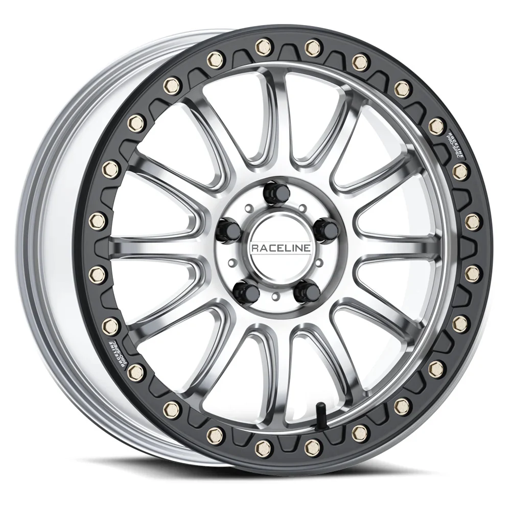 Raceline A14SB Alpha Silver/Black Beadlock & Maxxis Roxxzilla Radial Wheel & Tire Kit - Image 2
