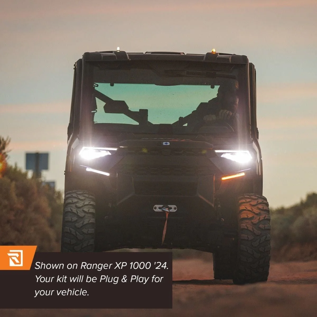 Ravek Yamaha Wolverine X2 Plug & Play Auto-Cancel UTV Turn Signal Kit With White Running Lights - Image 2