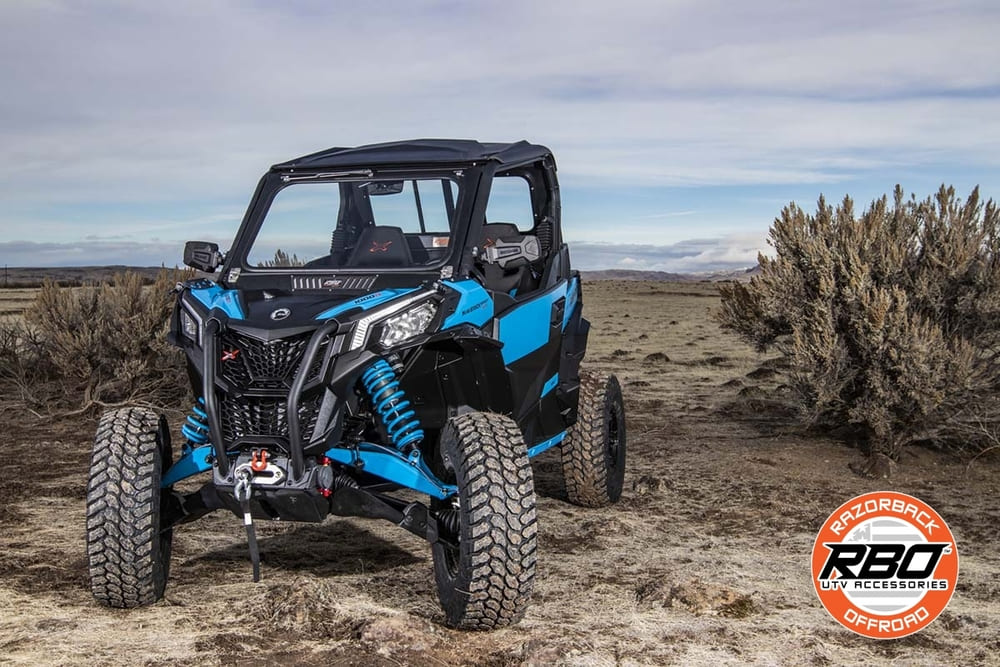 Razorback Offroad '18-'23 Can-Am Maverick Trail/ Sport Front Folding Windshield - Image 2