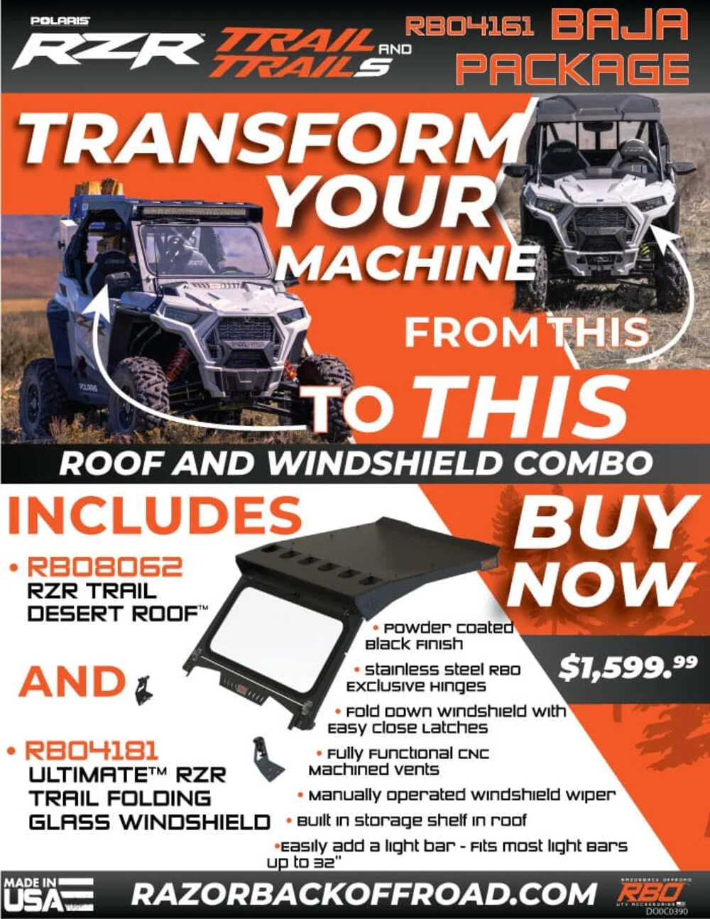Razorback Offroad Polaris RZR Trail / Trail S Baja Package - Image 16