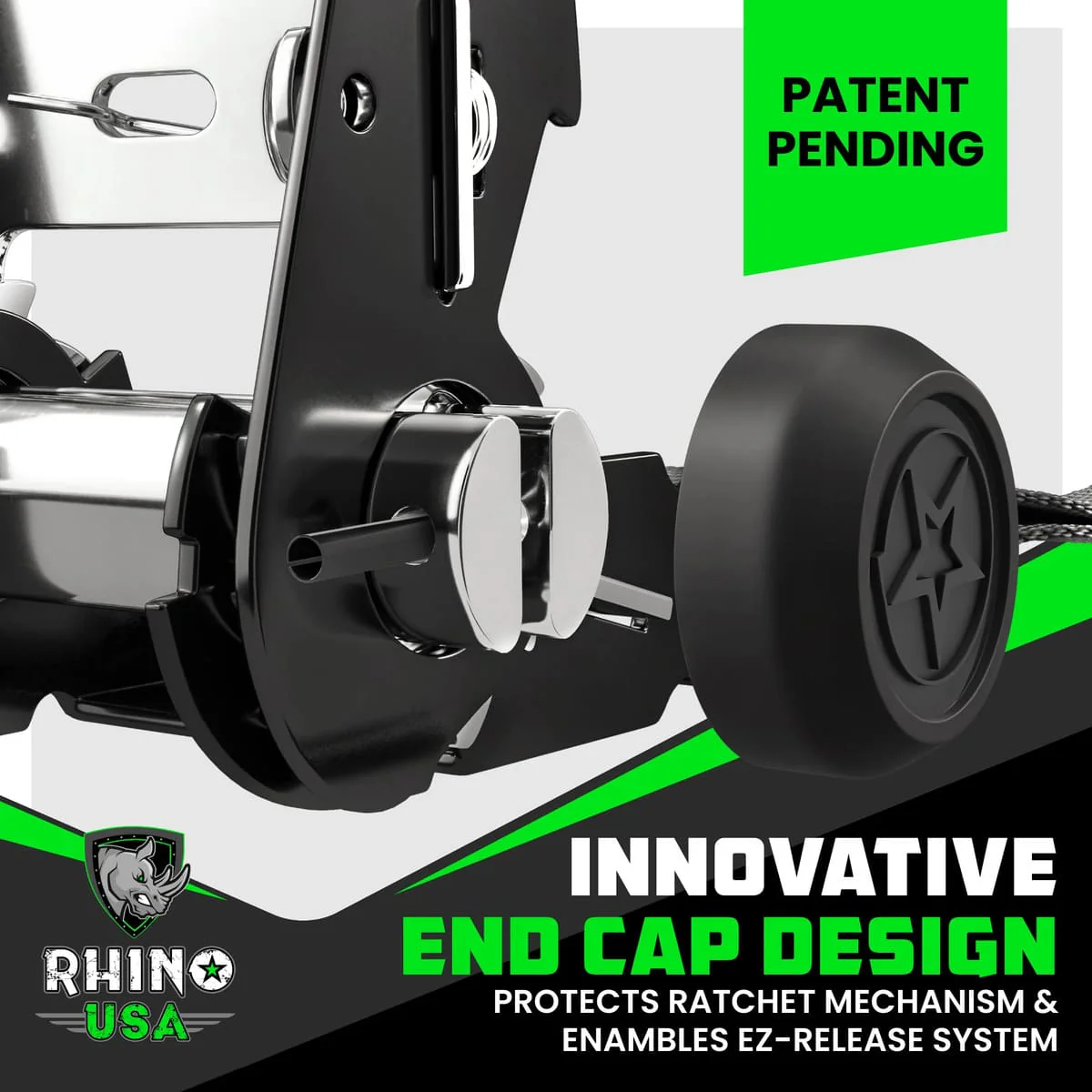 Rhino USA 1.6" x 8' HD Ratchet 2-Pack Tie-Down Set - Image 4