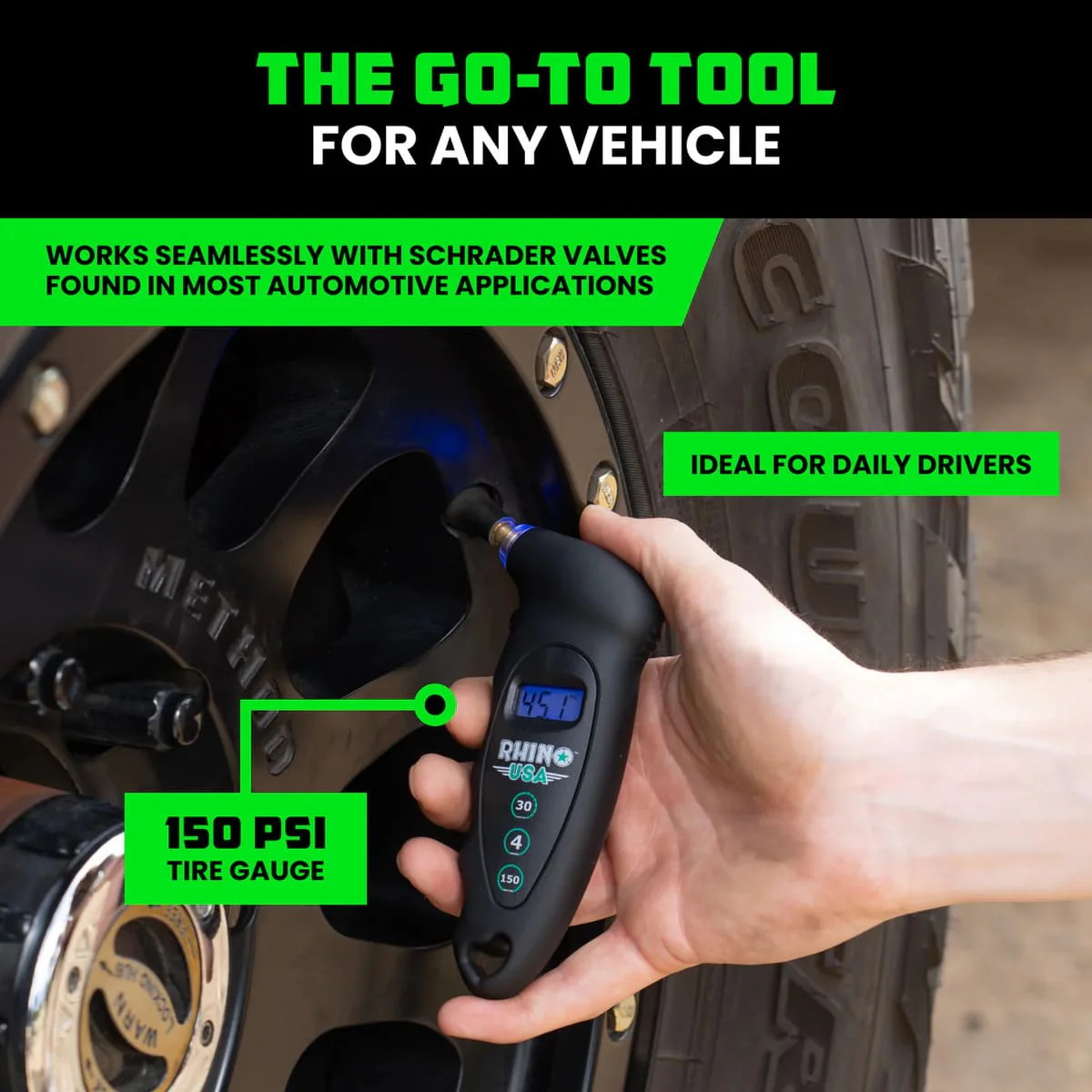 Rhino USA 150 PSI Digital Tire Gauge - Image 3