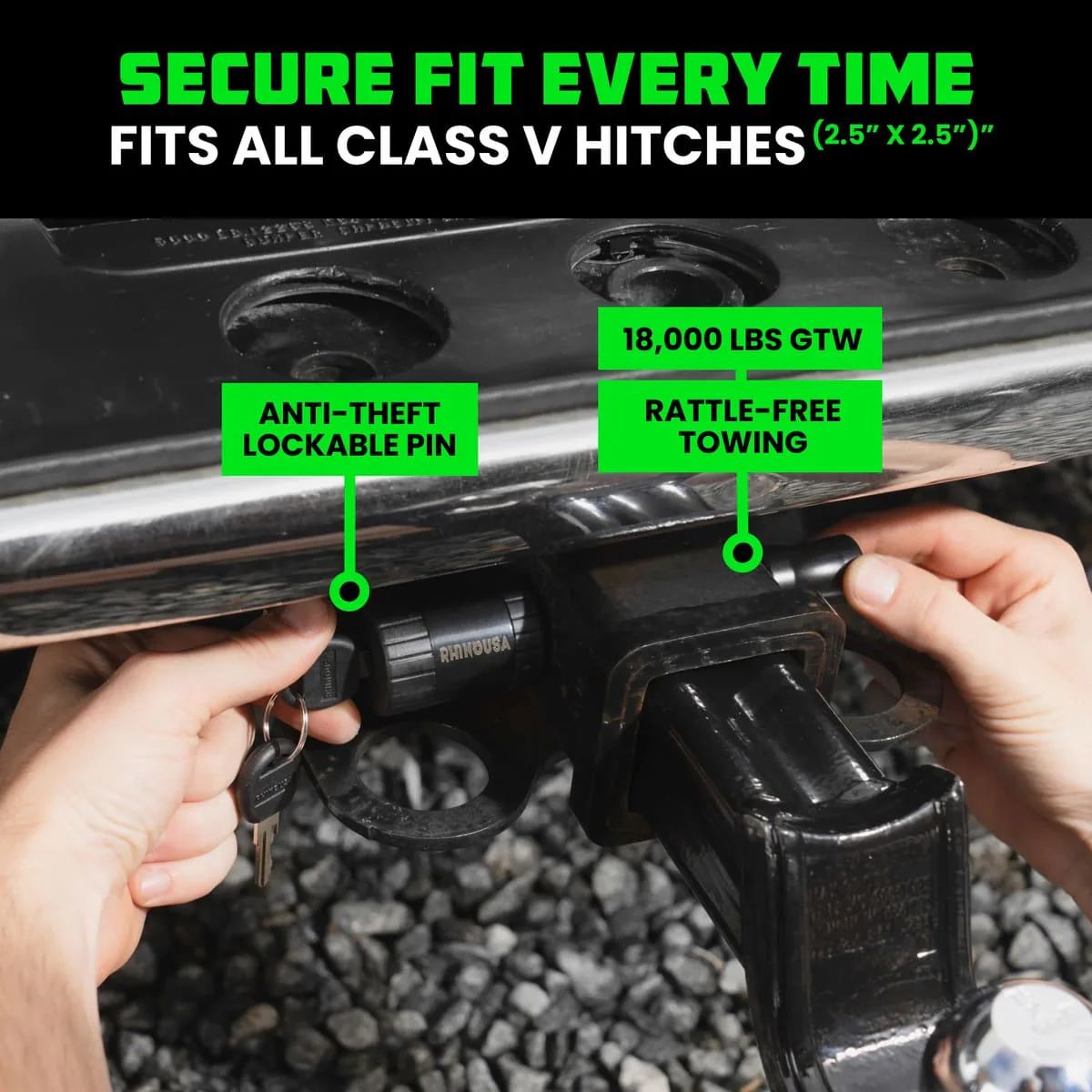 Rhino USA 2.5" Locking Trailer Hitch Pin - Image 3