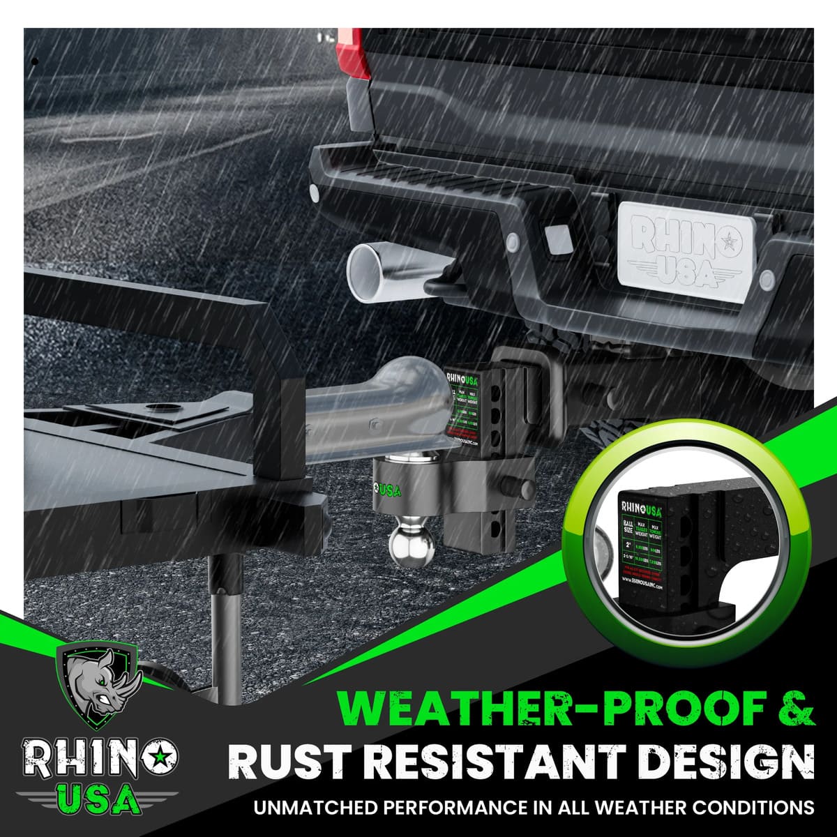 Rhino USA 2.5" Receivers Adjustable Drop Hitch - Image 5