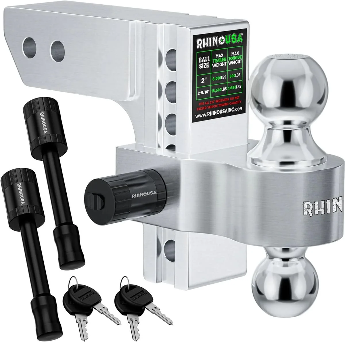 Rhino USA 2.5" Receivers Adjustable Drop Hitch - Image 7