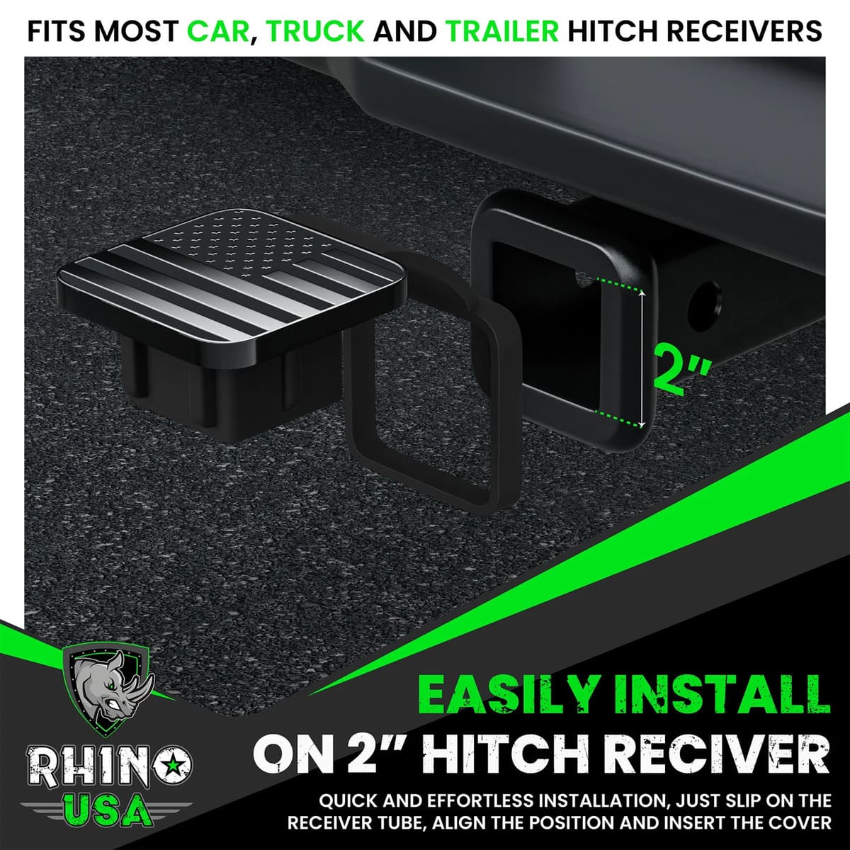 Rhino USA 2" American Flag Hitch Cover - Image 5