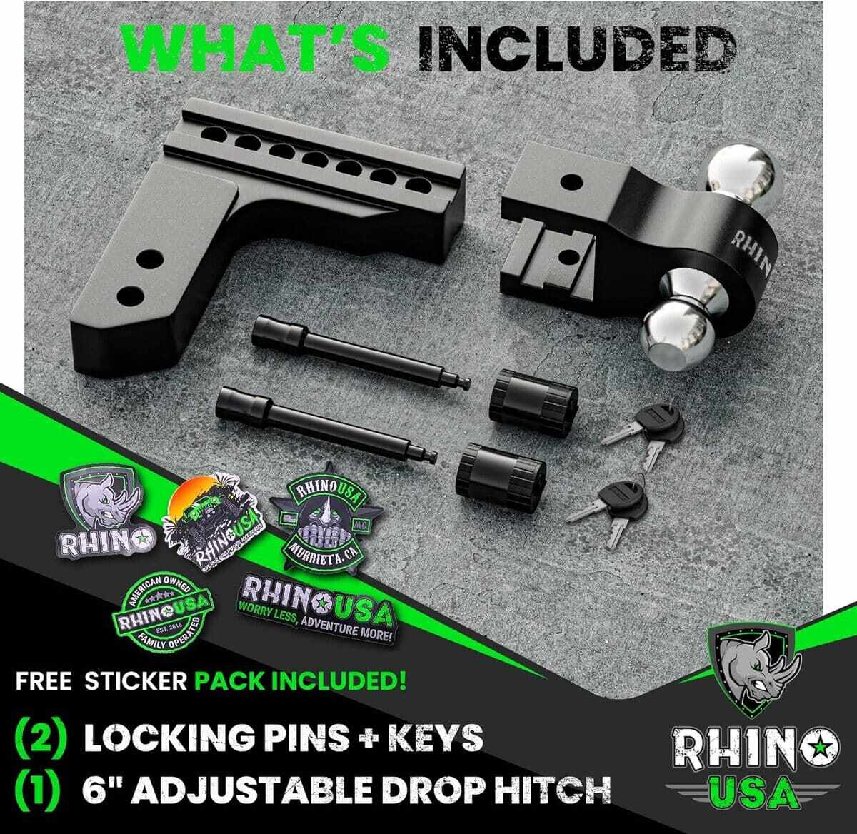 Rhino USA 2" Receivers Adjustable Drop Hitch - Image 4
