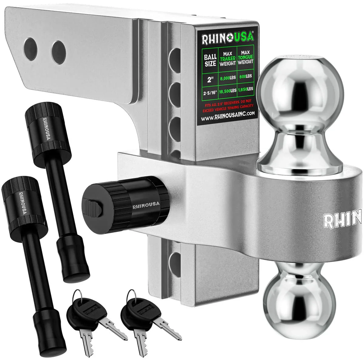 Rhino USA 2" Receivers Adjustable Drop Hitch - Image 7