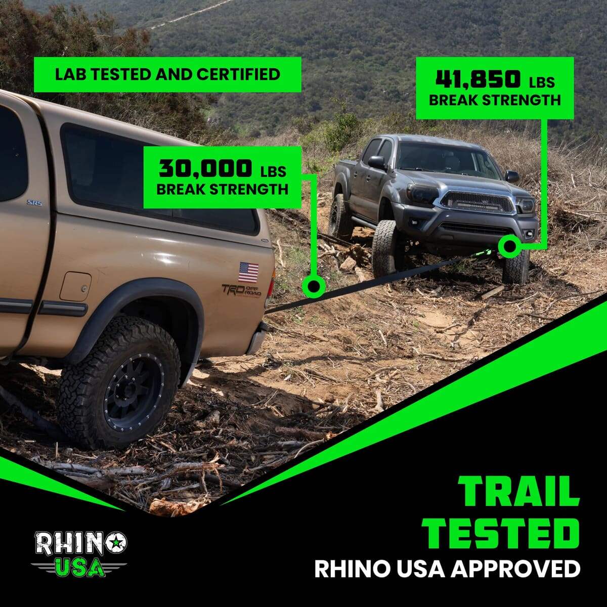 Rhino USA 20' Tow Strap & D-Ring Shackle Set Combo - Image 4
