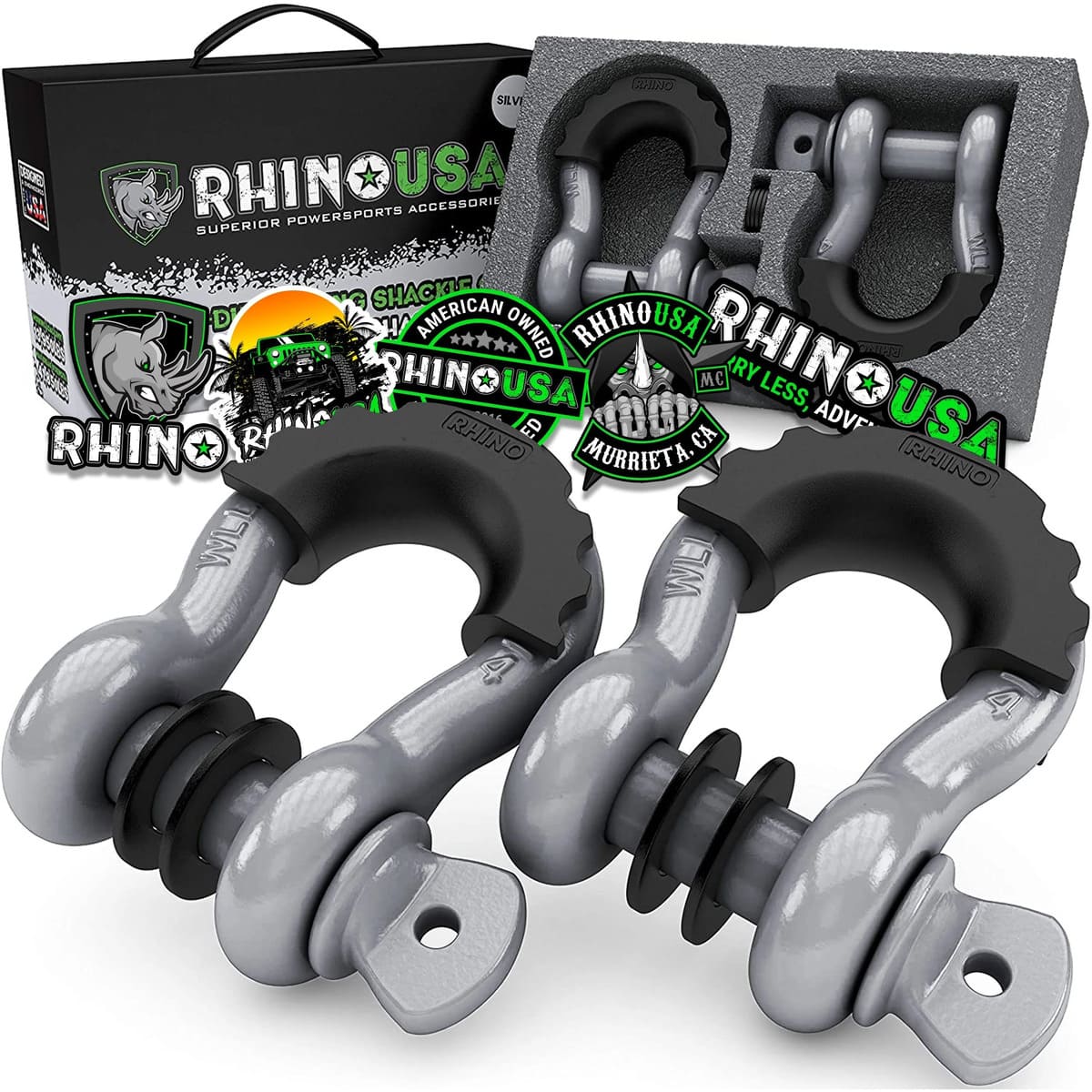 Rhino USA 3/4" D-Ring 2-Pack Shackle Set - Image 11
