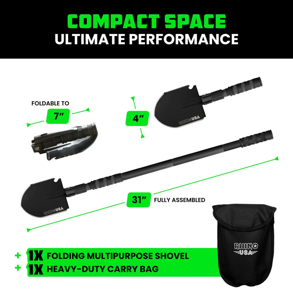 Rhino USA Ultimate Survival Shovel - Image 5