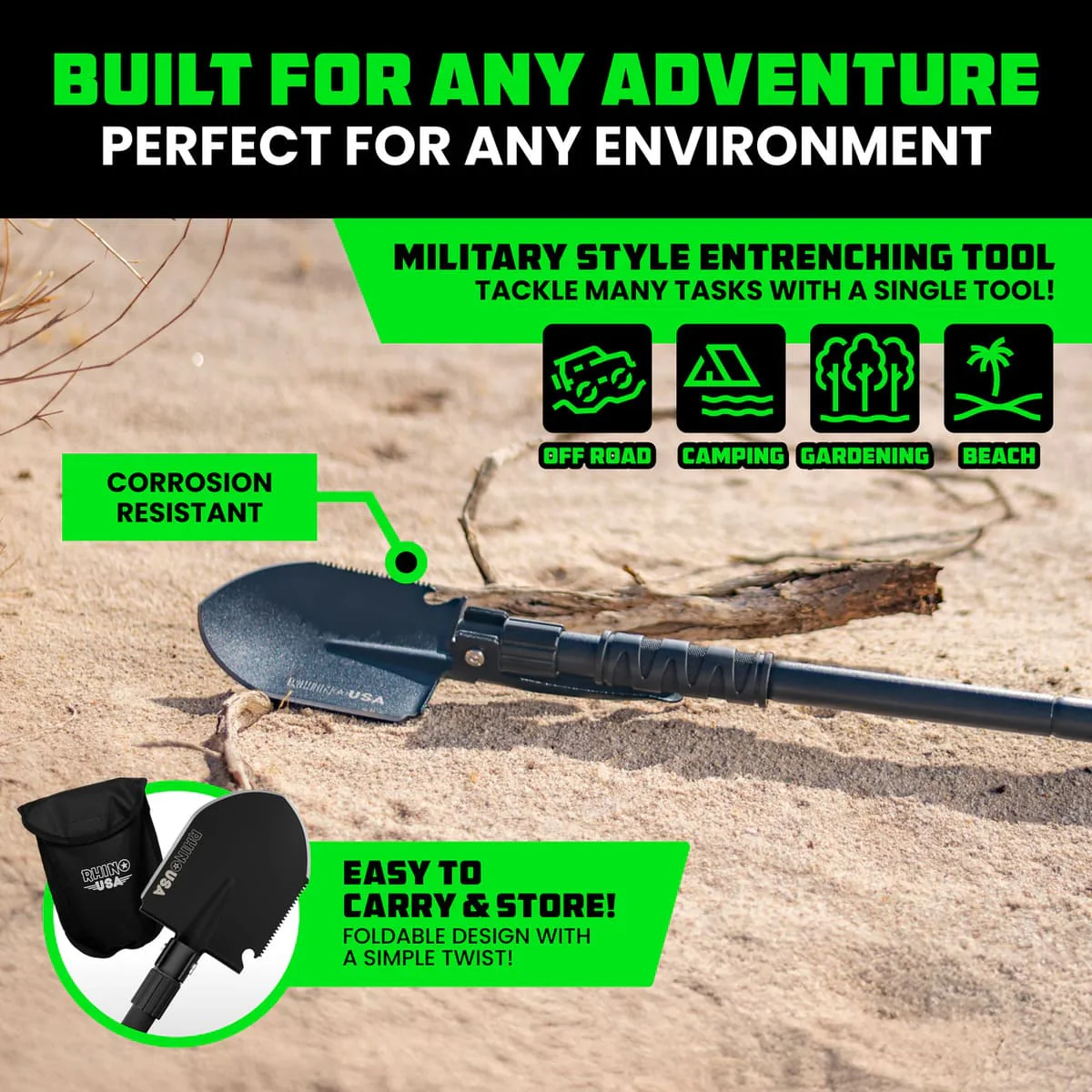 Rhino USA Ultimate Survival Shovel - Image 6
