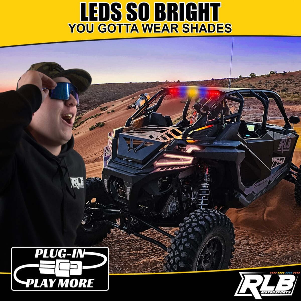RLB Motorsports '16-'18 Polaris RZR XP 1000 Chase Light - Blue/White - Image 4