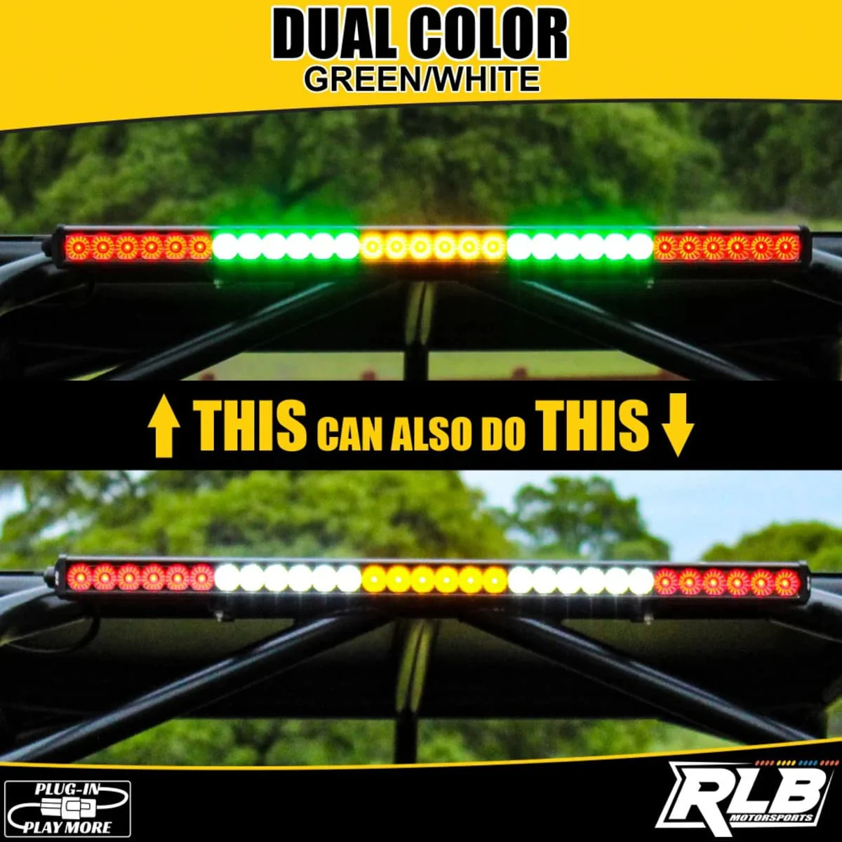 RLB Motorsports Polaris Ranger Dual Color LED Chase Light - Green/White - Image 2