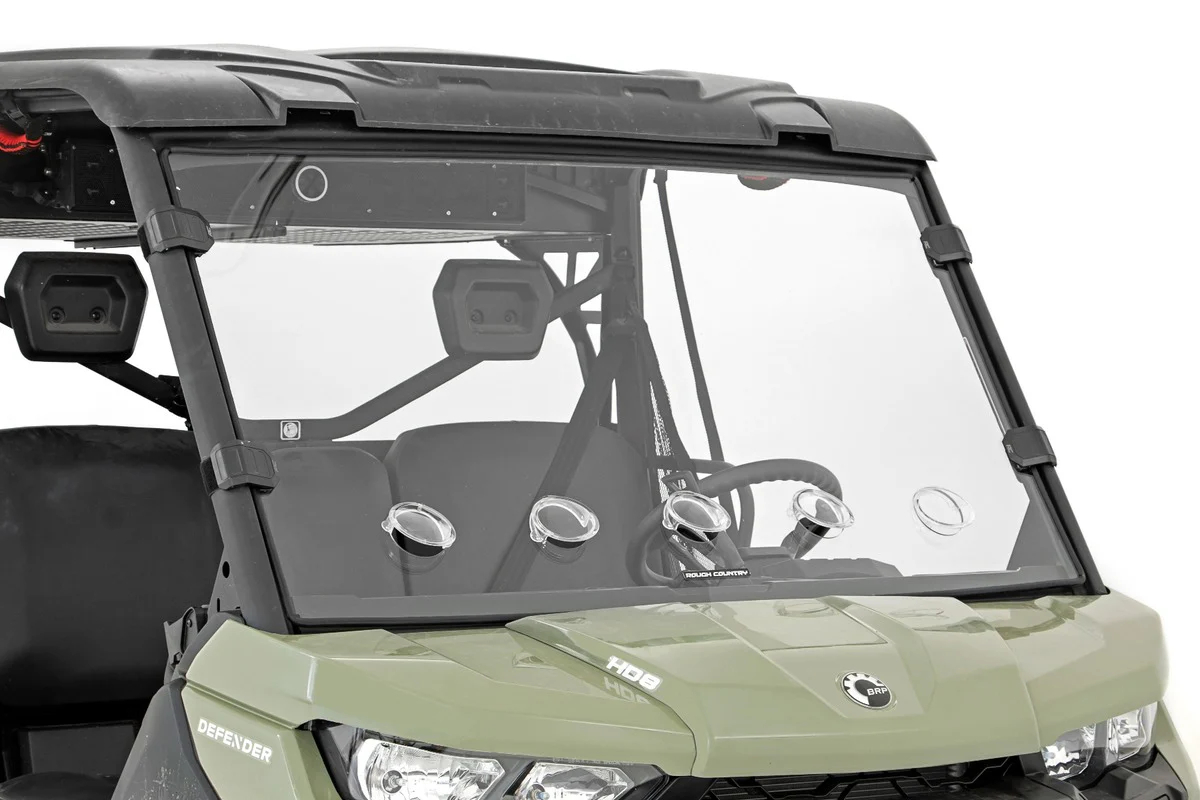 Rough Country Can-Am Defender HD Scratch Resistant Full Windshield - Image 18