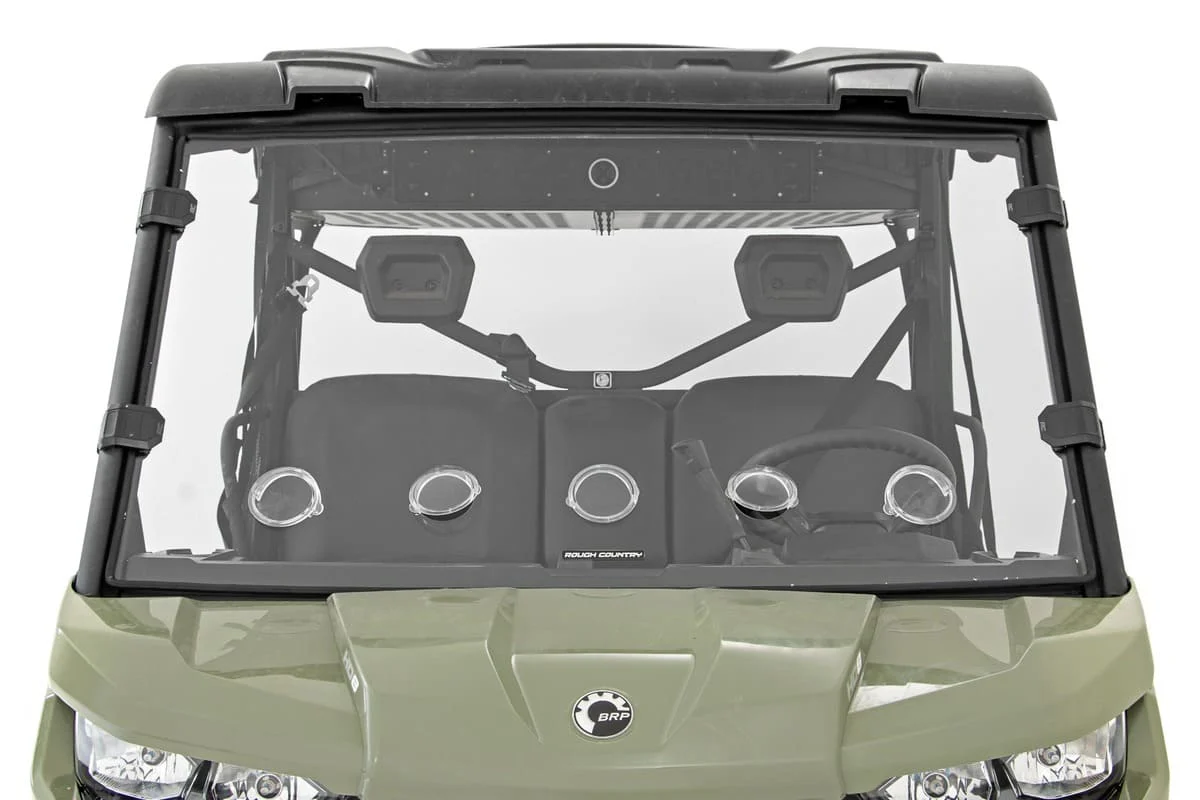 Rough Country Can-Am Defender Scratch Resistant Vented Full Windshield - Image 7