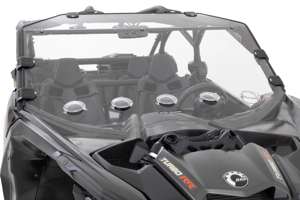 Rough Country Can-Am Maverick X3 Scratch Resistant Vented Full Windshield - Image 4