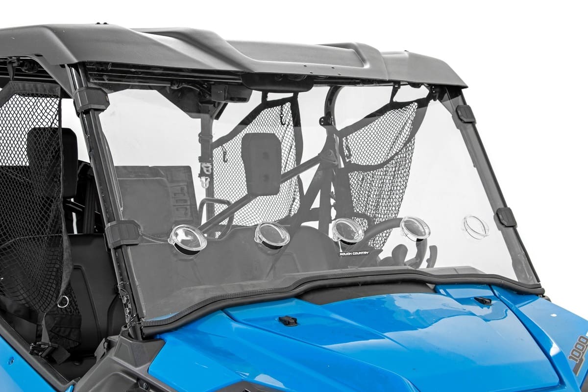 Rough Country Honda Pioneer 1000 Scratch Resistant Vented Full Windshield - Image 6