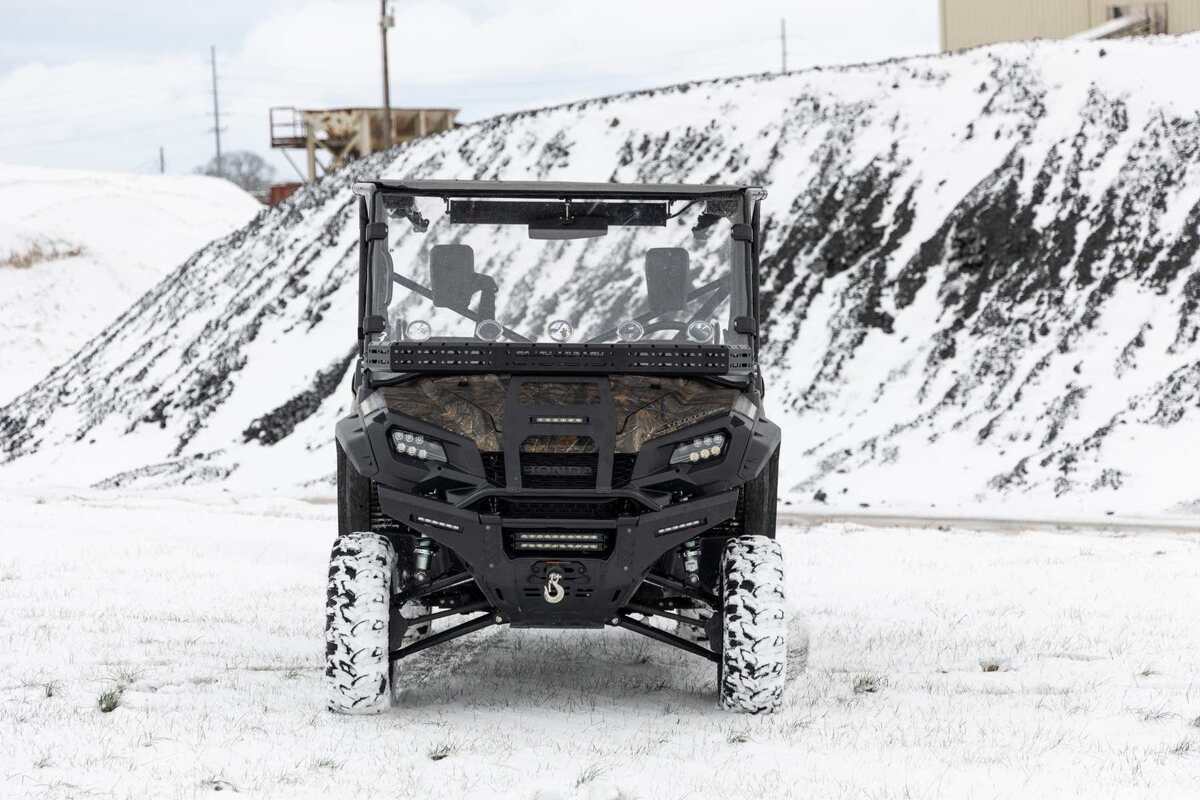 Rough Country Honda Pioneer Front Cargo Rack with Black Series 6" Slimline LED Light Bar - Image 11
