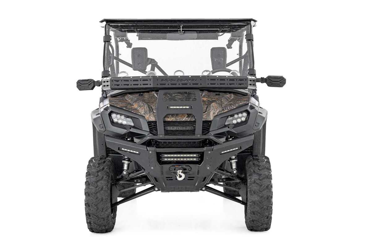 Rough Country Honda Pioneer Front Cargo Rack with Black Series 6" Slimline LED Light Bar - Image 4