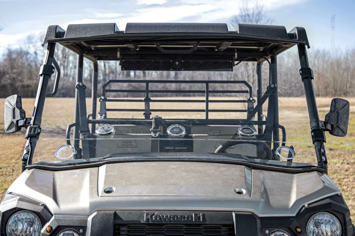 Rough Country Kawvasaki Mule Scratch Resistant Vented Full Windshield - Image 9