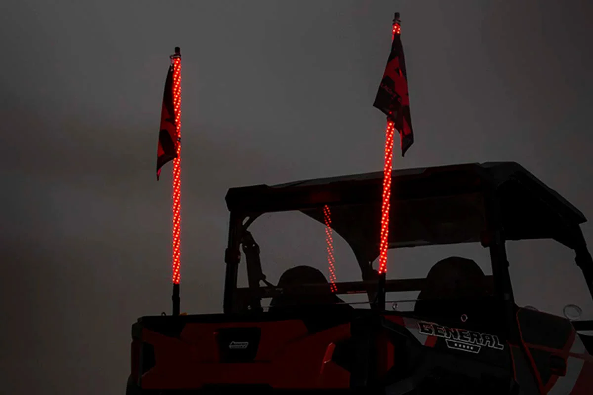 Rough Country Multi-Color LED Whip 4' Long - Pair