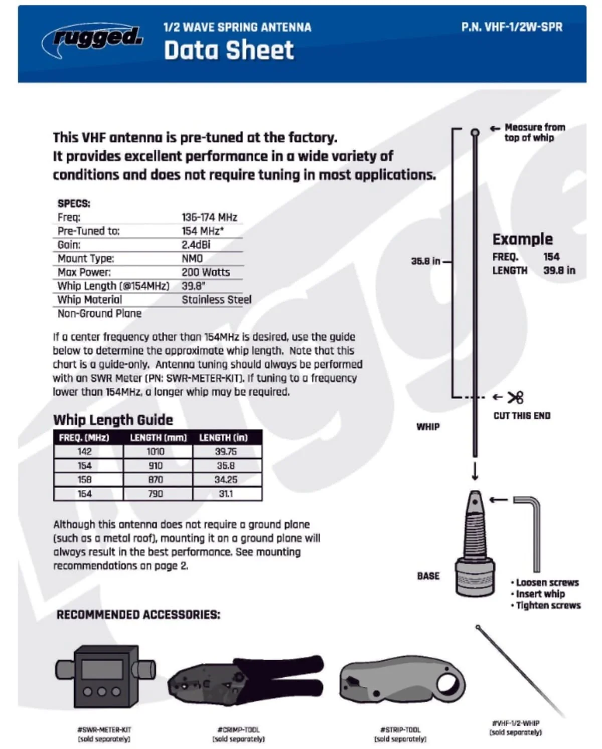 Rugged Radios 41" Replacement VHF Whip Antenna (PAIR) - Image 2