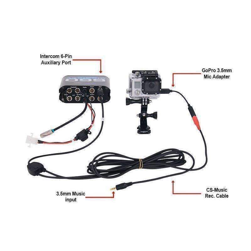 Rugged Radios Music Input and Audio Record Connect Cable for Intercom AUX Port - Image 2