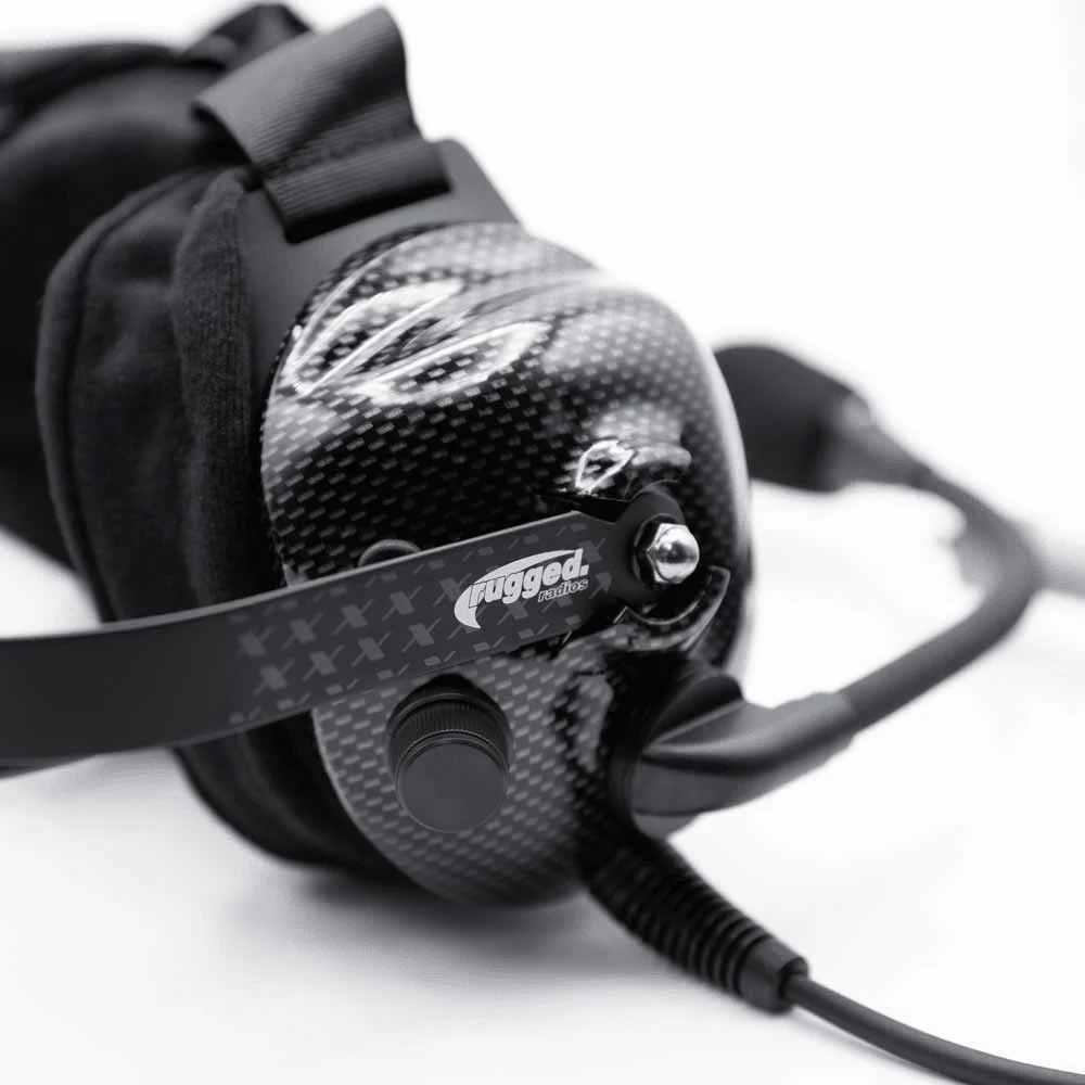 Rugged Radios STX Stereo H42 Behind The Head (BTH) Headset For Stereo Intercoms - Carbon Fiber - Image 2